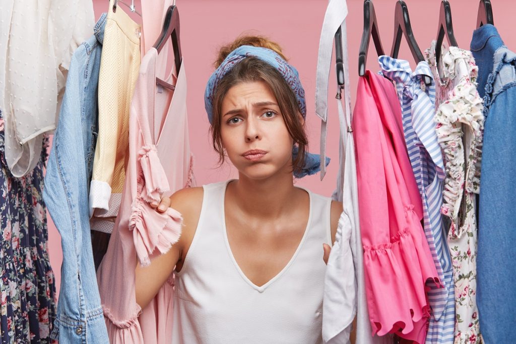 woman choosing clothes for summer